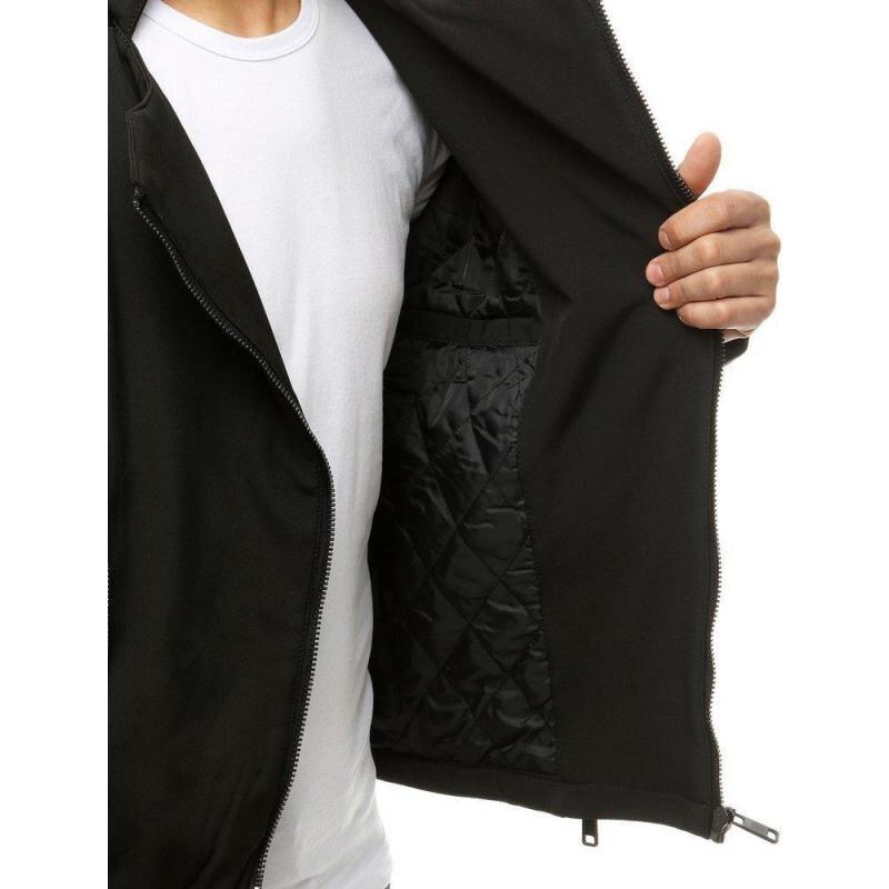 Dokonalá Móda Pánská přechodná bunda s koženými vložkami v černé barvě