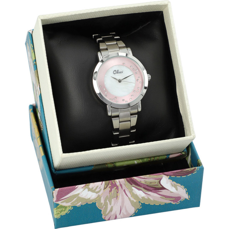 Barebag Stříbrné náramkové dámské hodinky v krabičce Gluci CC15231
