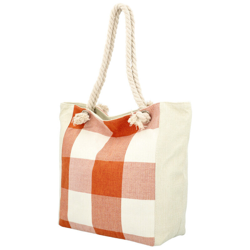 Linea Moda Velká moderní plážová taška terakotově oranžová 417 67808111