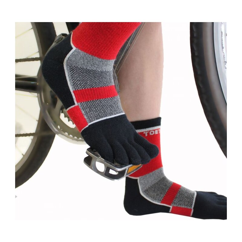 CYCLE prstové cyklistické ponožky ToeToe červená M