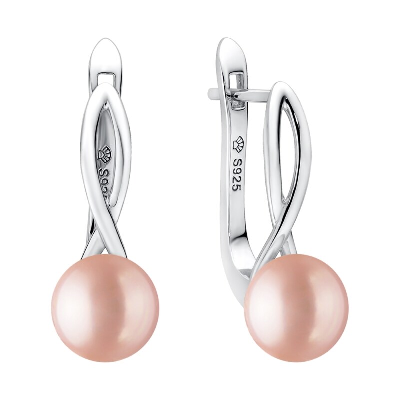 Gaura Pearls Stříbrné náušnice s levandulovou 7,5-8 mm perlou Bella, 67816692