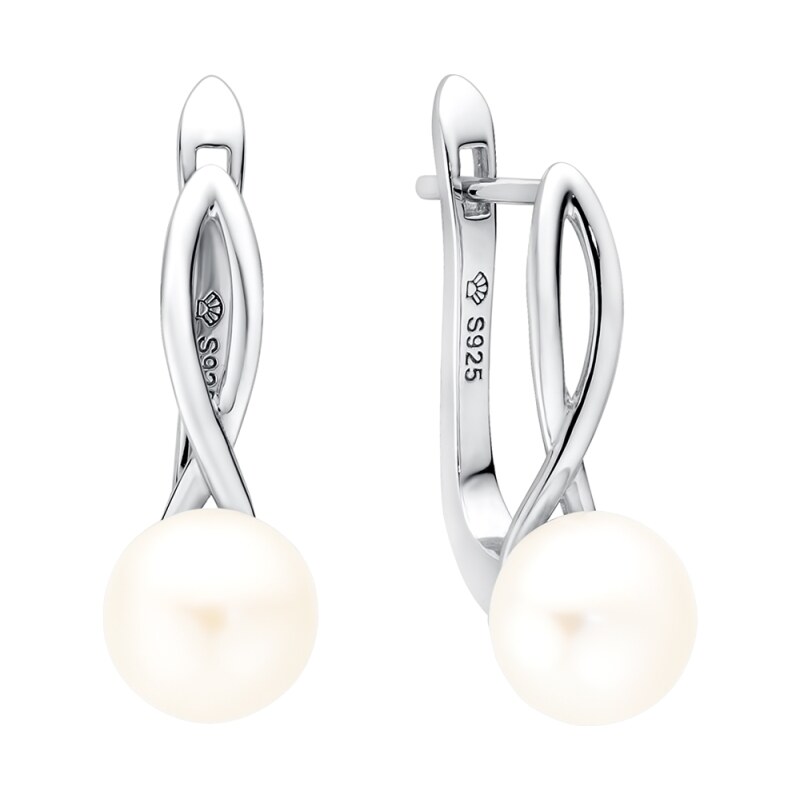 Gaura Pearls Stříbrné náušnice s bílou 7,5-8 mm perlou Bella, stříbro 67816690