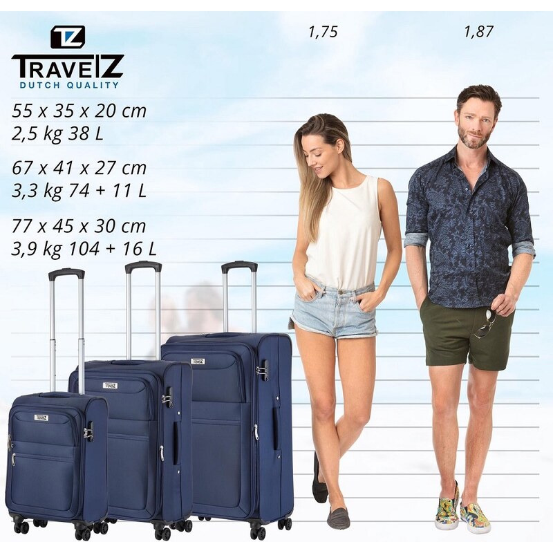 TRAVEL Z Sada kufrů Softspinner Blue 3-set