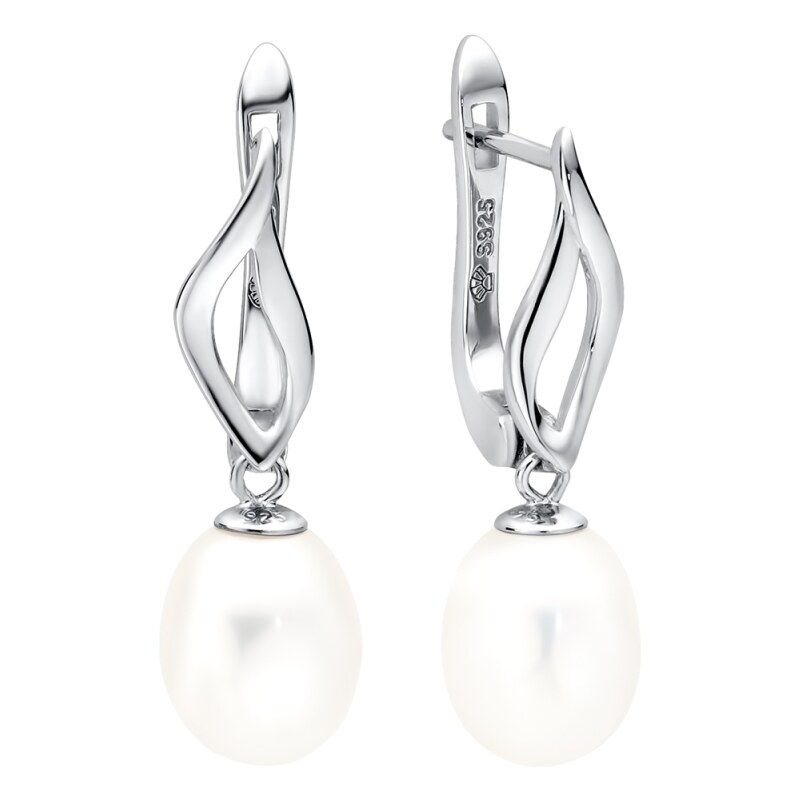 Gaura Pearls Stříbrné náušnice s bílou 7.5-8 mm perlou Paloma, stříbro 67817409