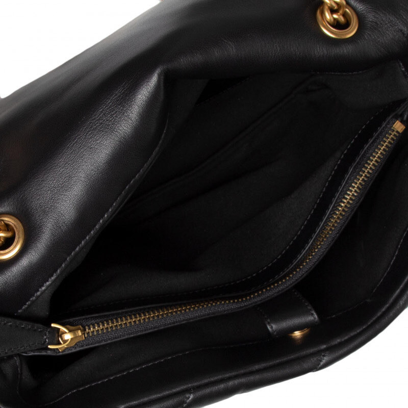 Černá kožená kabelka - PINKO | Love Big Puff Maxi Quilt