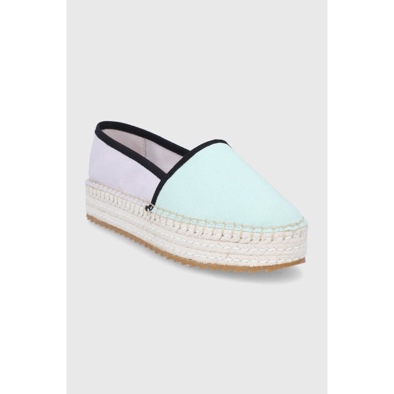 Espadrilky Tommy Jeans fialová barva, na platformě