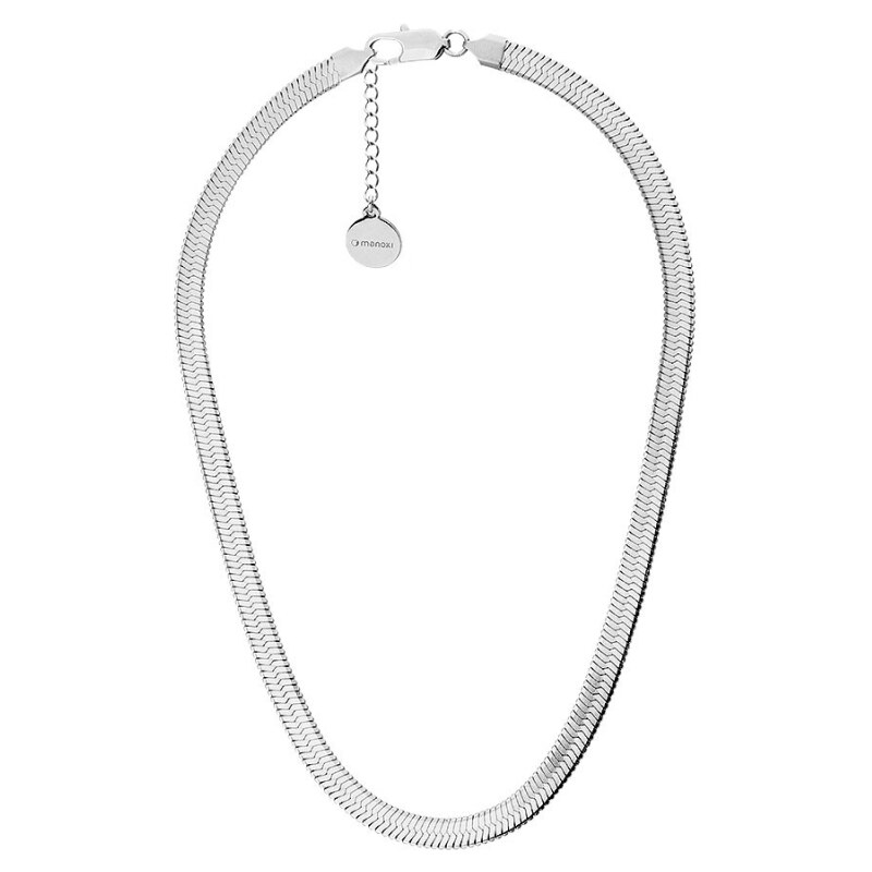 Manoki Ocelový náhrdelník Monica 6.5 mm plochý had, chirurgická ocel