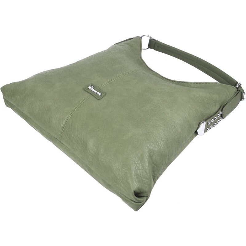 Demra Moderní velká hráškově zelená kombinovaná dámská kabelka 3753-DE