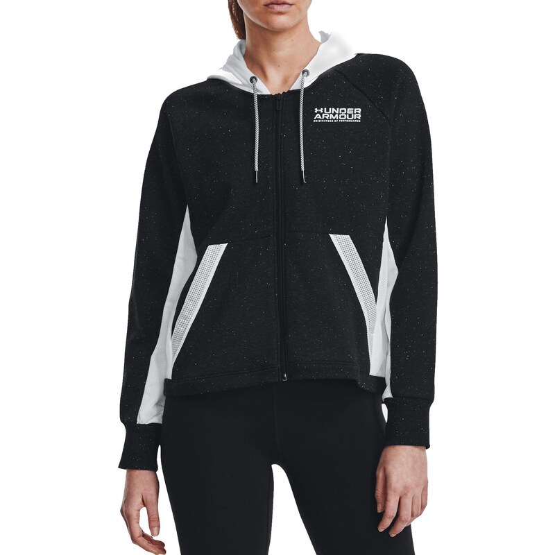 Mikina s kapucí Under Armour Rival + FZ Hoodie-BLK 1369852-001