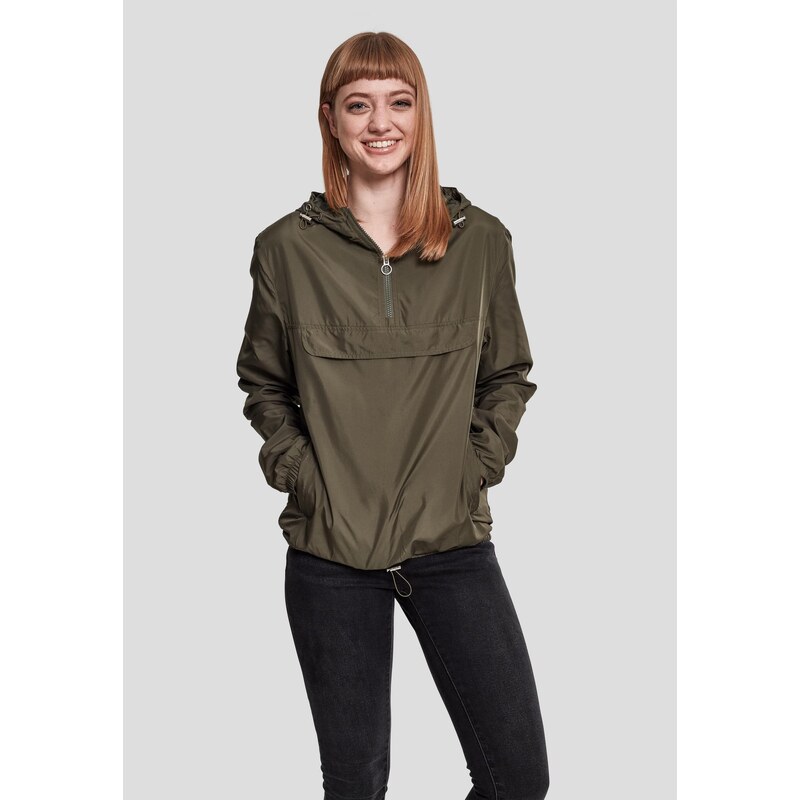 UC Ladies Dámská bunda Basic Pull Over Jacket tmavě olivová