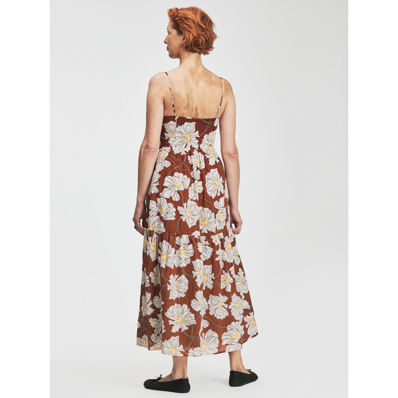 GAP Šaty cami v-neck maxi dress - Dámské