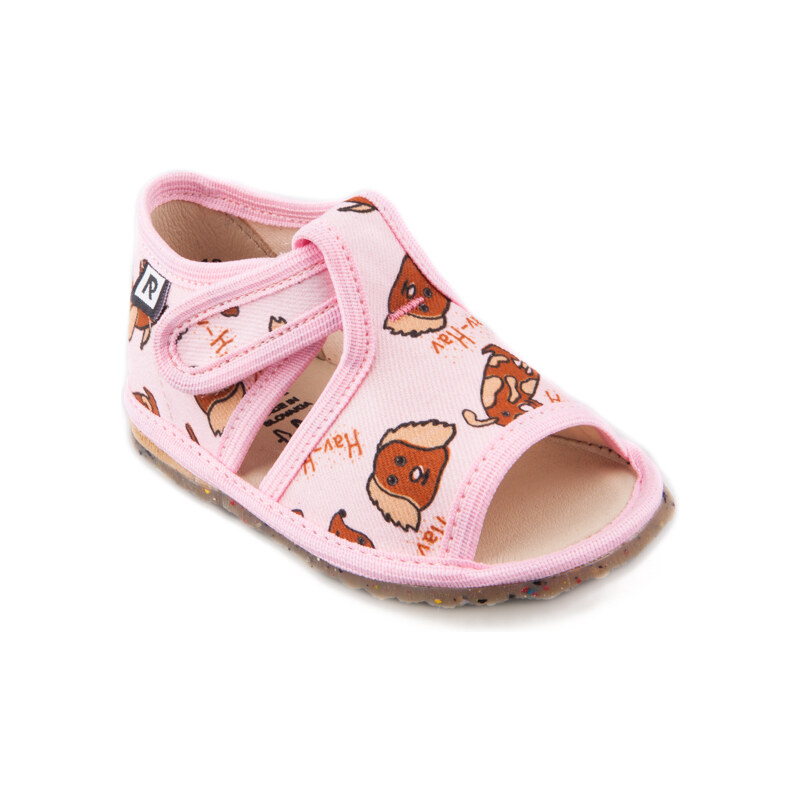 RAK dětské sandálky Bačkůrky pes růžový (bleděrůžová)