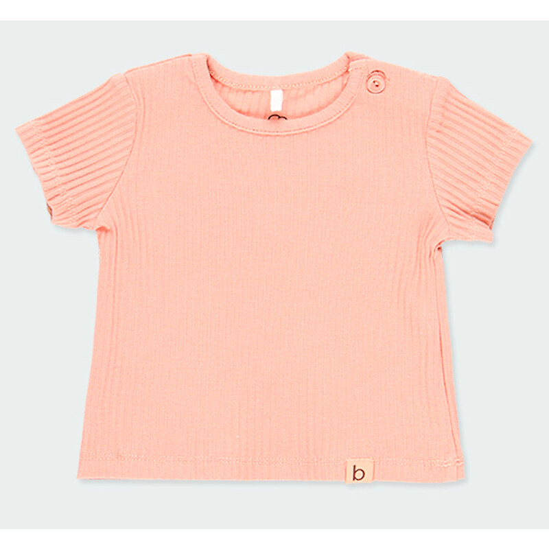 Boboli Kojenecké tričko žebrované Růžové Organic