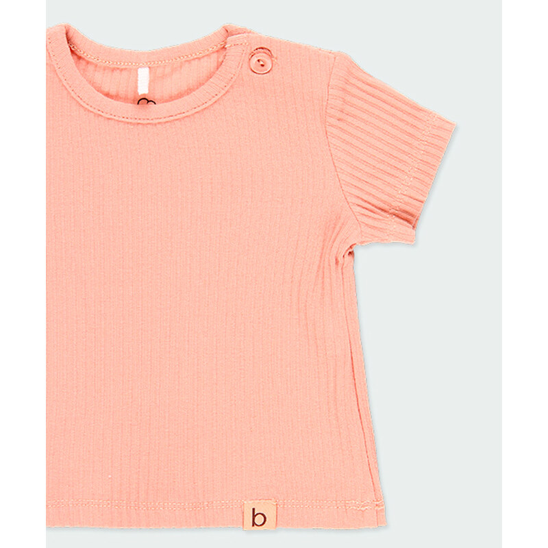Boboli Kojenecké tričko žebrované Růžové Organic