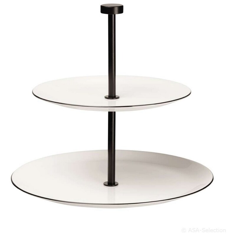 Dvoupatrový etažér 23,5 cm A TABLE LIGNE NOIR ASA Selection - slonová kost