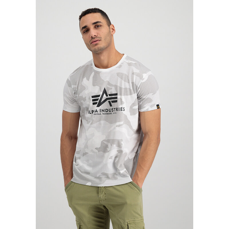 Alpha Industries Tričko Basic Big Logo T-Shirt Camo white camo