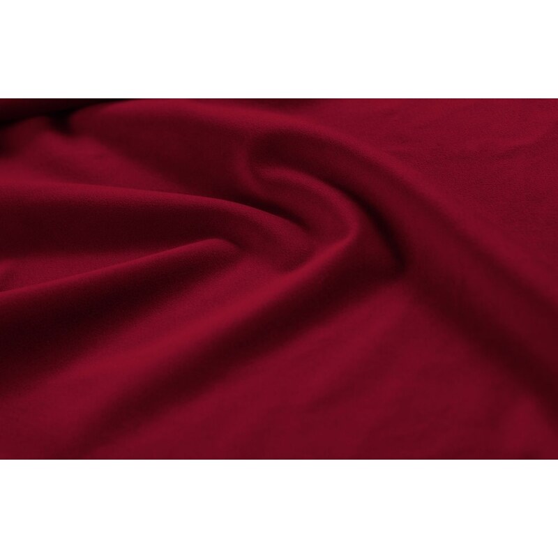 Červená sametová rohová pohovka MICADONI JADE 248 cm, levá