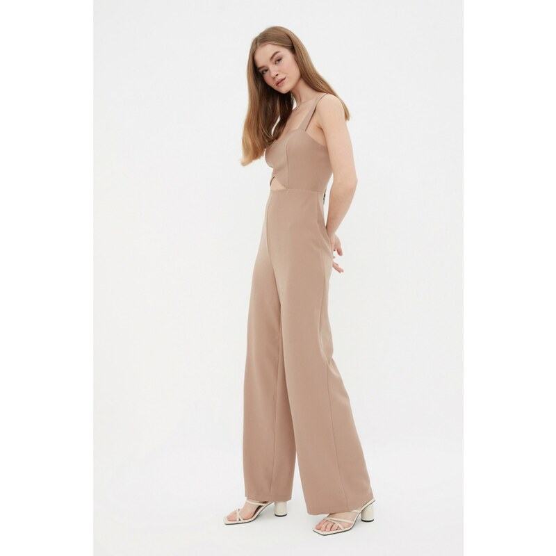 Trendyol Mink Cut Out Detailed Jumpsuit