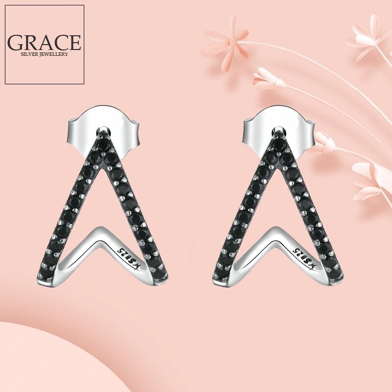 GRACE Silver Jewellery Stříbrné náušnice se zirkony Ximena, stříbro 925/1000