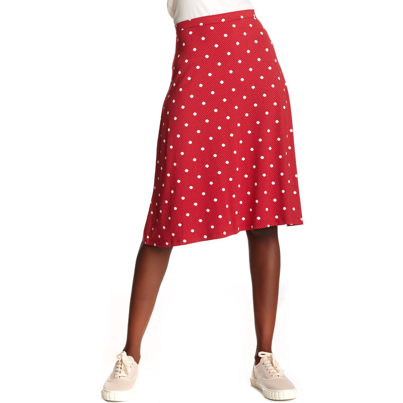 Summer Maria – červená sukně do áčka s puntíky Vive Maria
