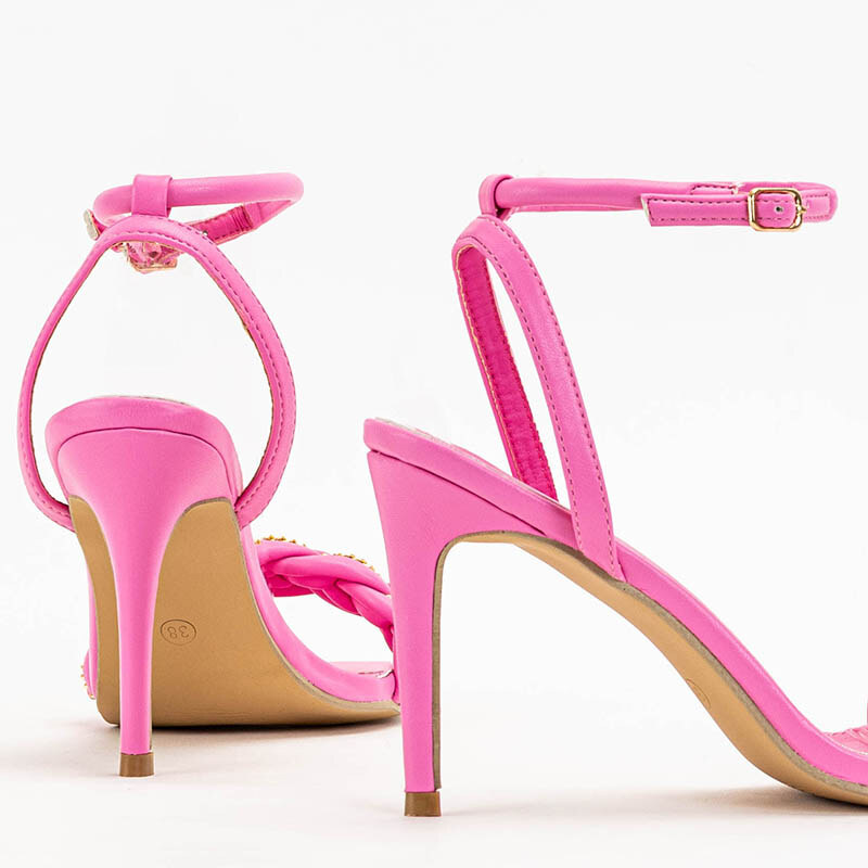 STEPHAN Fuchsiové dámské sandály na vysokém podpatku Tenedi - Obuv - Fuchsiová || Neon || Růžová