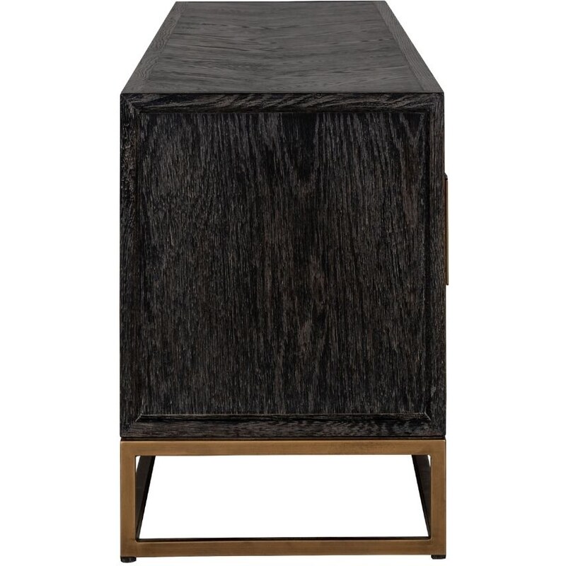 Černo mosazný dubový TV stolek Richmond Blackbone 200 x 43 cm