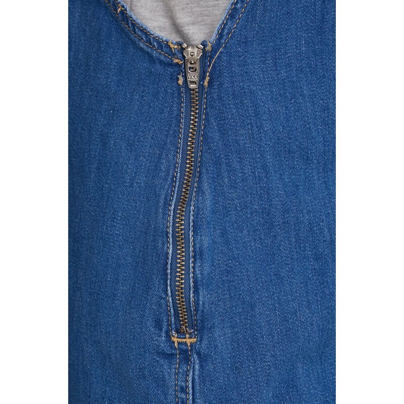Džínové šaty Pepe Jeans Vesta Blue tmavomodrá barva, mini, jednoduchý