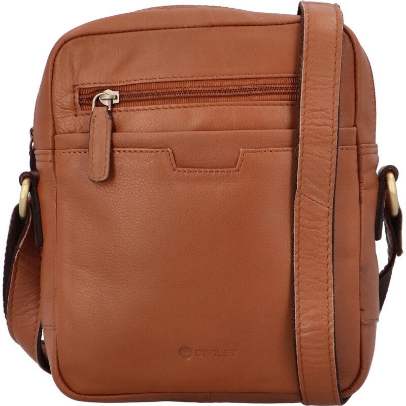 Diviley Stylová pánská kožená crossbody Belmondo, koňaková