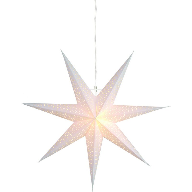 Star Trading Závěsná svítící hvězda Dot White 70 cm