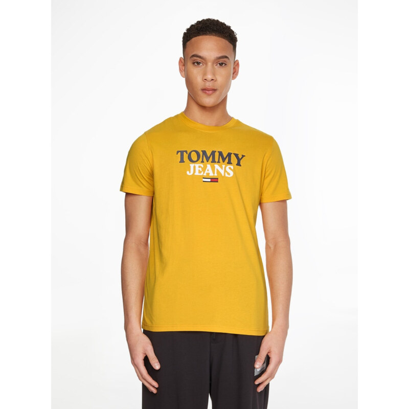 Tommy Jeans pánské hořčicové tričko