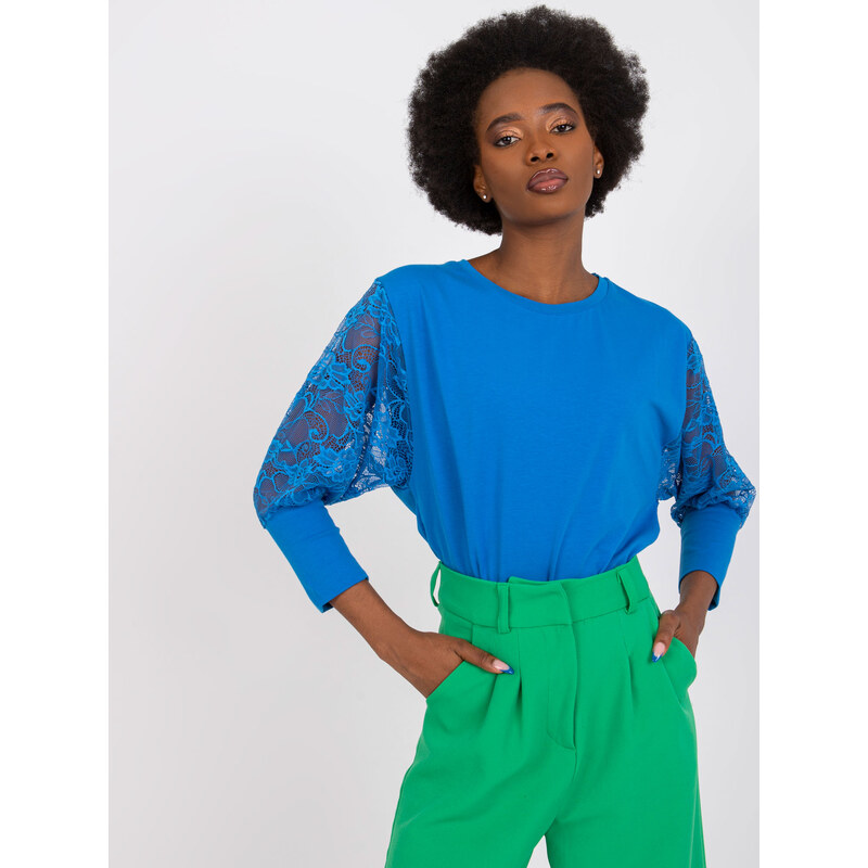 RUE PARIS Blouse-RV-BZ-7551.19-dark blue