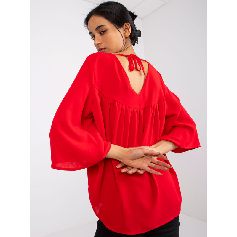 RUE PARIS Blouse-CHA-BZ-1701.29P-red