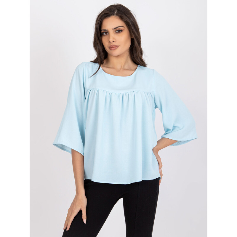 RUE PARIS Blouse-CHA-BZ-1701.29P-light blue