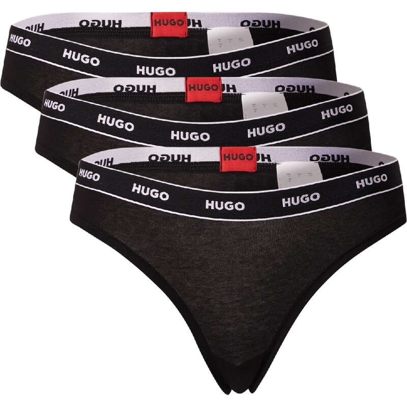 HUGO Tanga černá / bílá 68107057