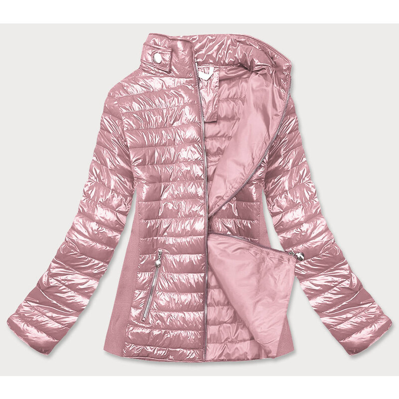MINORITY Růžová dámská lesklá bunda (7210-52)