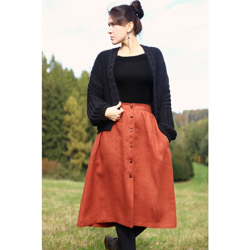 Glara Propínací sukně Czech design 100% len 68073006