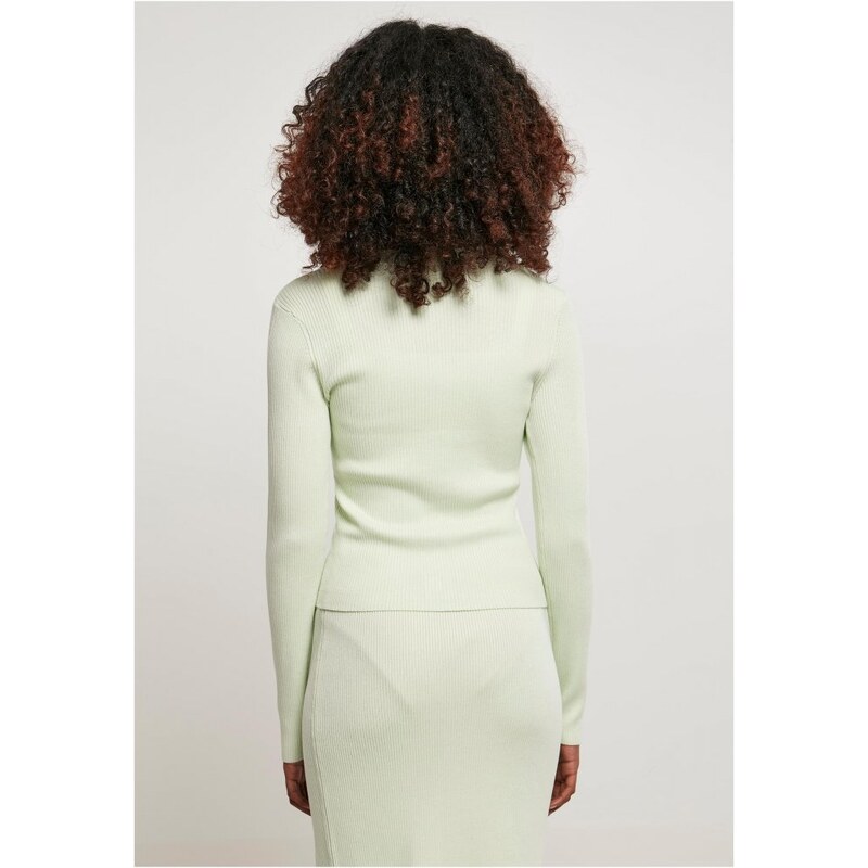 Dámský svetr Urban Classics Ladies Short Rib Knit Cardigan - lightmint