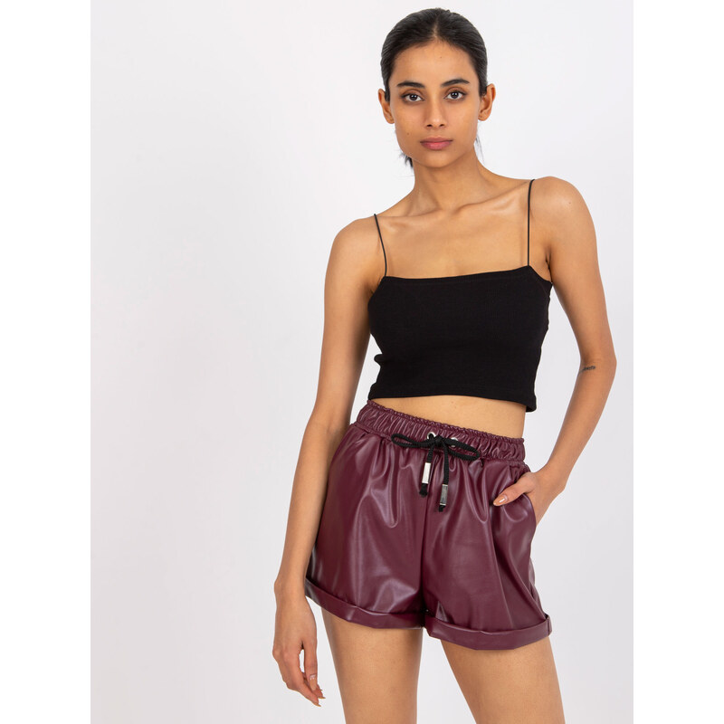 RUE PARIS Shorts-CHA-SN-1230.20-burgundy