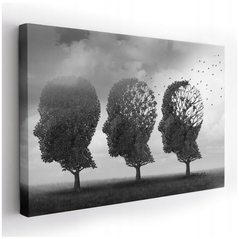 YESTU Obraz na plátně,hlavy stromů,120x80cm,černo bílá