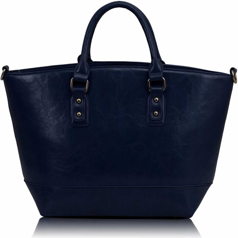 Tmavě-modrá žíhaná kabelka LS fashion LS0085A modrá
