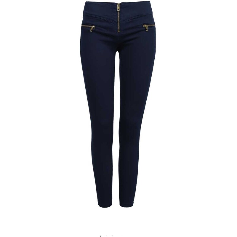 Tally Weijl Navy Skinny Pants with Zip Detail