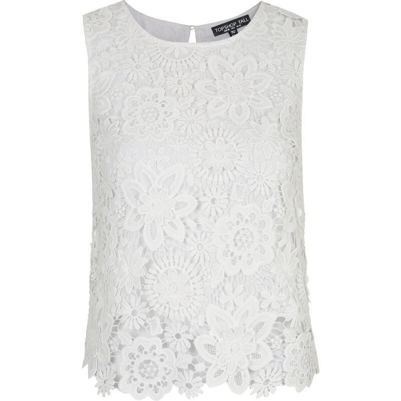 Topshop TALL 3D Lace Shell Top