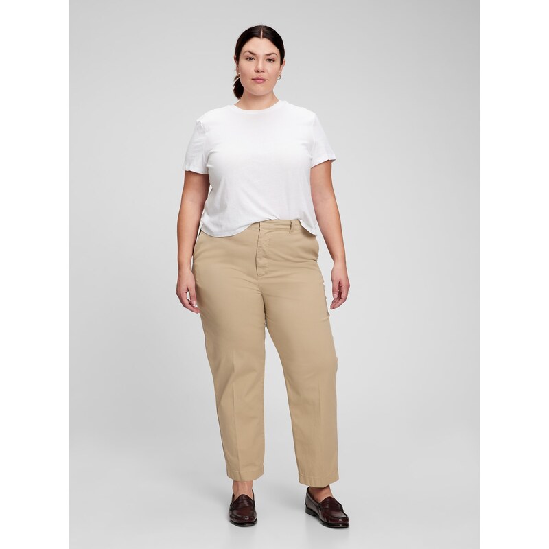 GAP Kalhoty straight khaki Washwell - Dámské 107260012