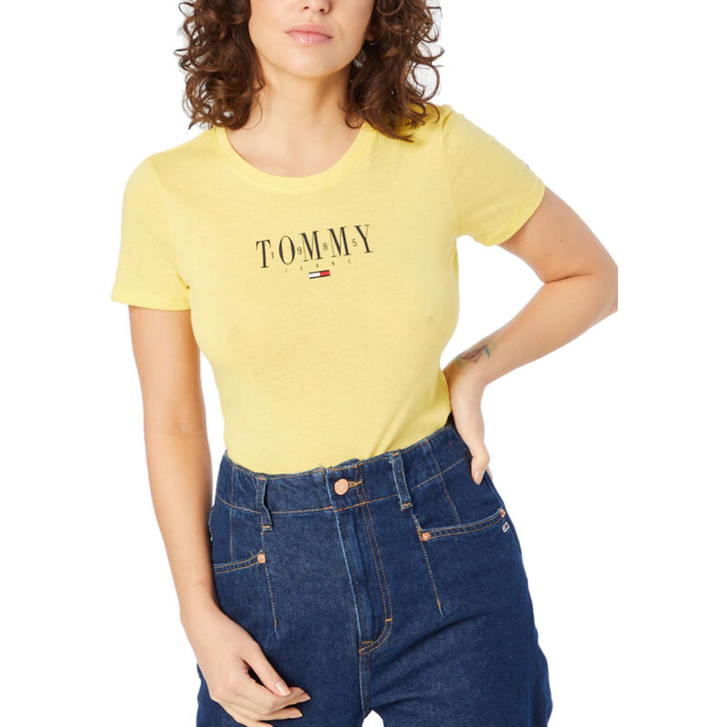 Tommy Jeans dámské žluté tričko