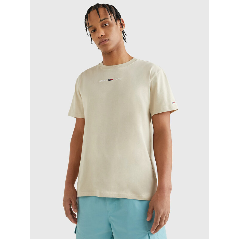 Tommy Jeans pánské béžové triko