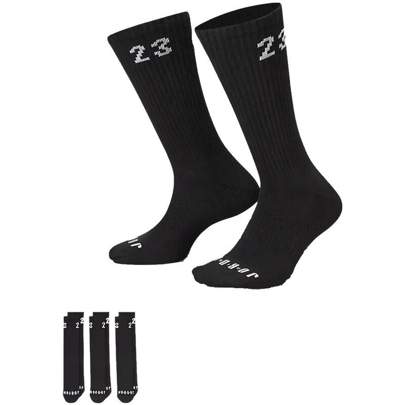 Ponožky Jordan Essential Crew 3 Pack Socks Black da5718-010