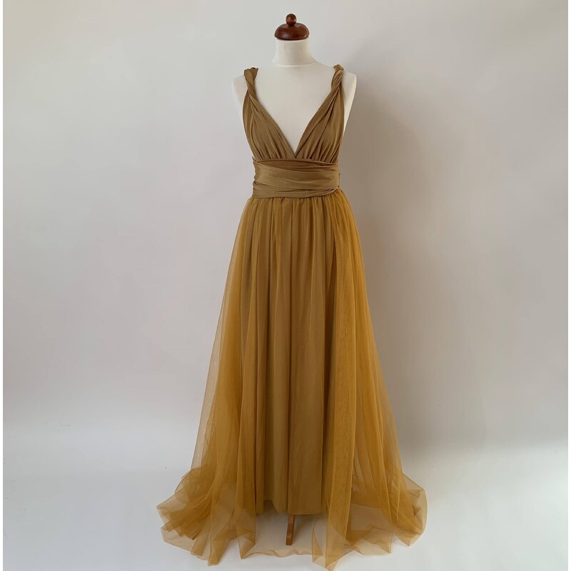 KOMPLET 2v1 dlouhých variabilních šatů kolekce Bohème a tylové sukně Convertibles