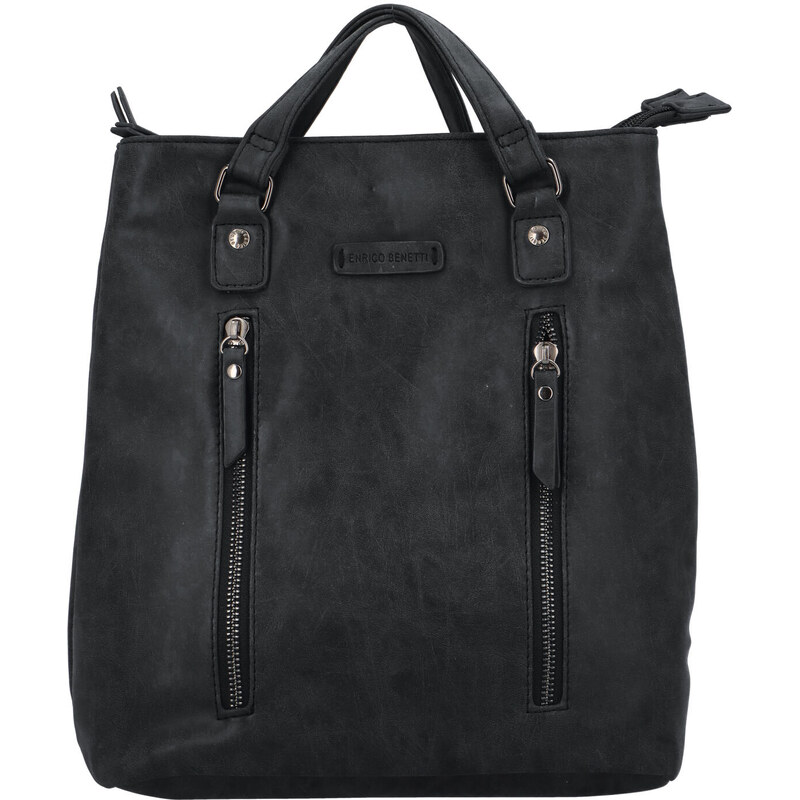 Dámský stylový batoh kabelka černý - Enrico Benetti Brisaus černá