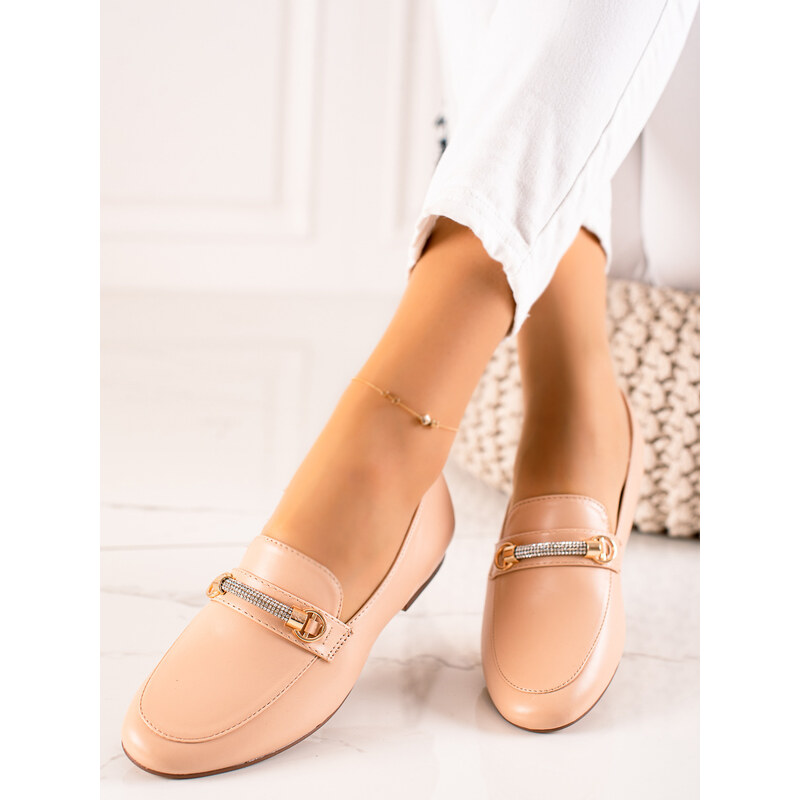 Shelvt IDEAL SHOES ELEGANT LOACAS WITH RHINESTONES 107051798