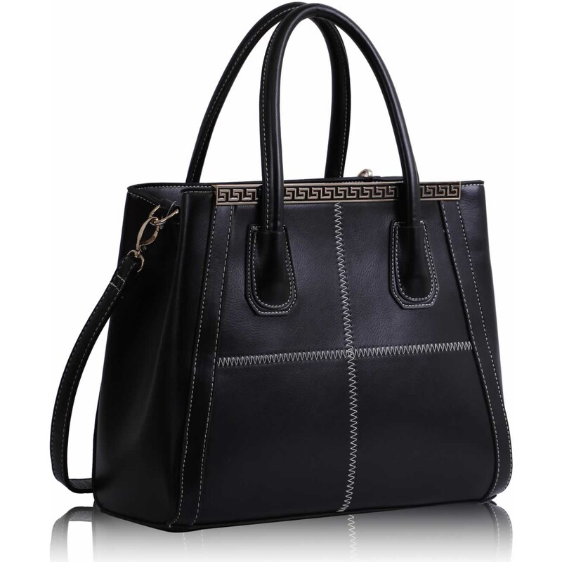 Černá kabelka s prošíváním LS Fashion LS0030A černá